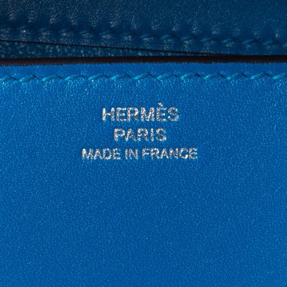 Hermes Tadelakt Medor 23 Clutch Bleu Izmir 8 of 10