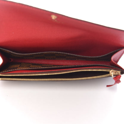 Louis Vuitton Damier Ebene Emilie Wallet Red 5 of 13
