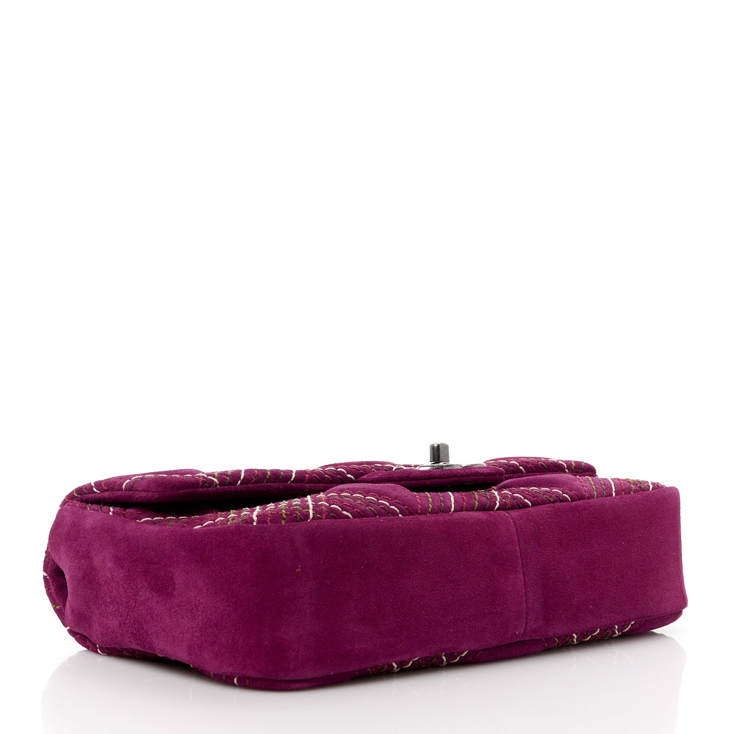 Suede Stitched Medium Saltire Single Flap Purple