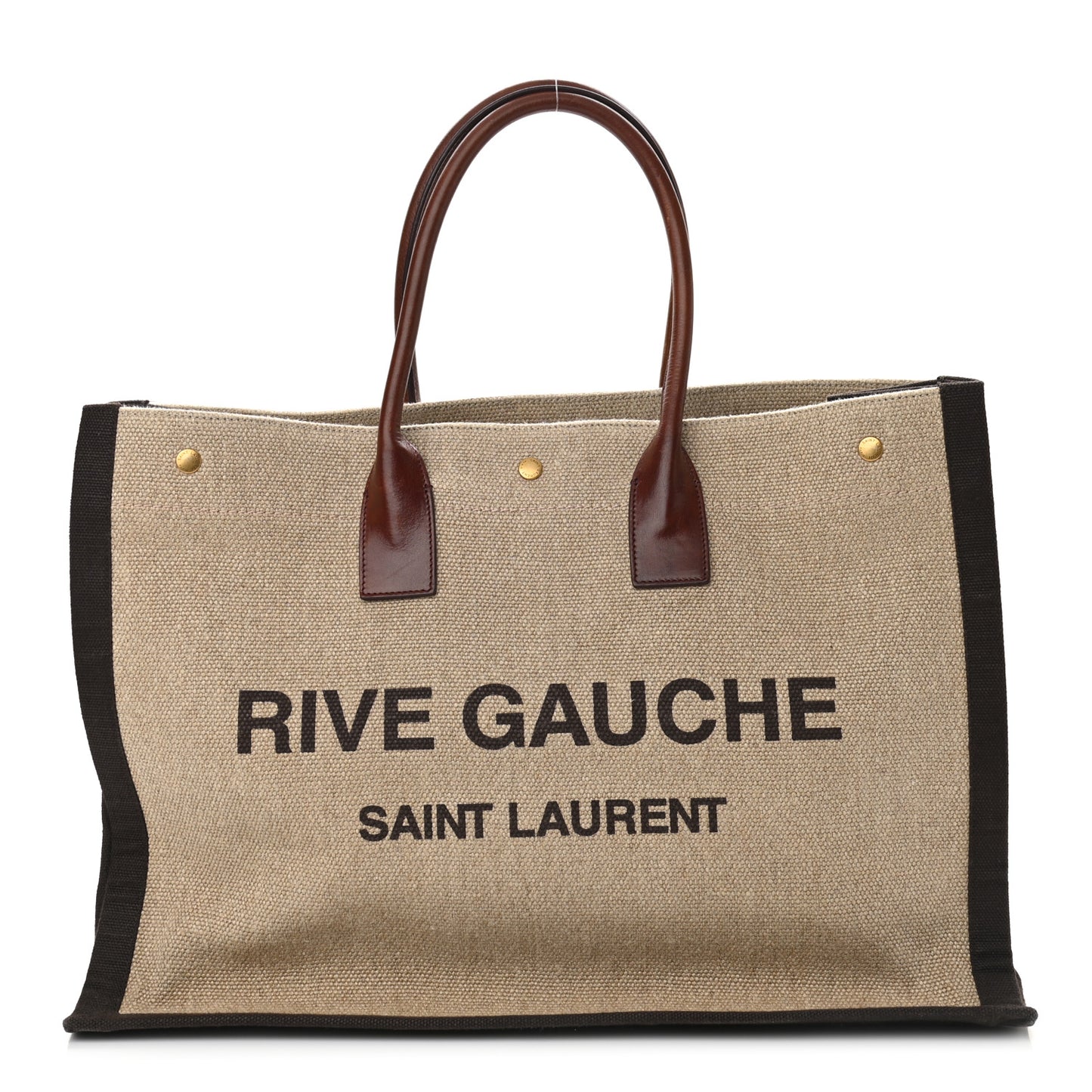 Linen Calfskin Rive Gauche Tote Natural