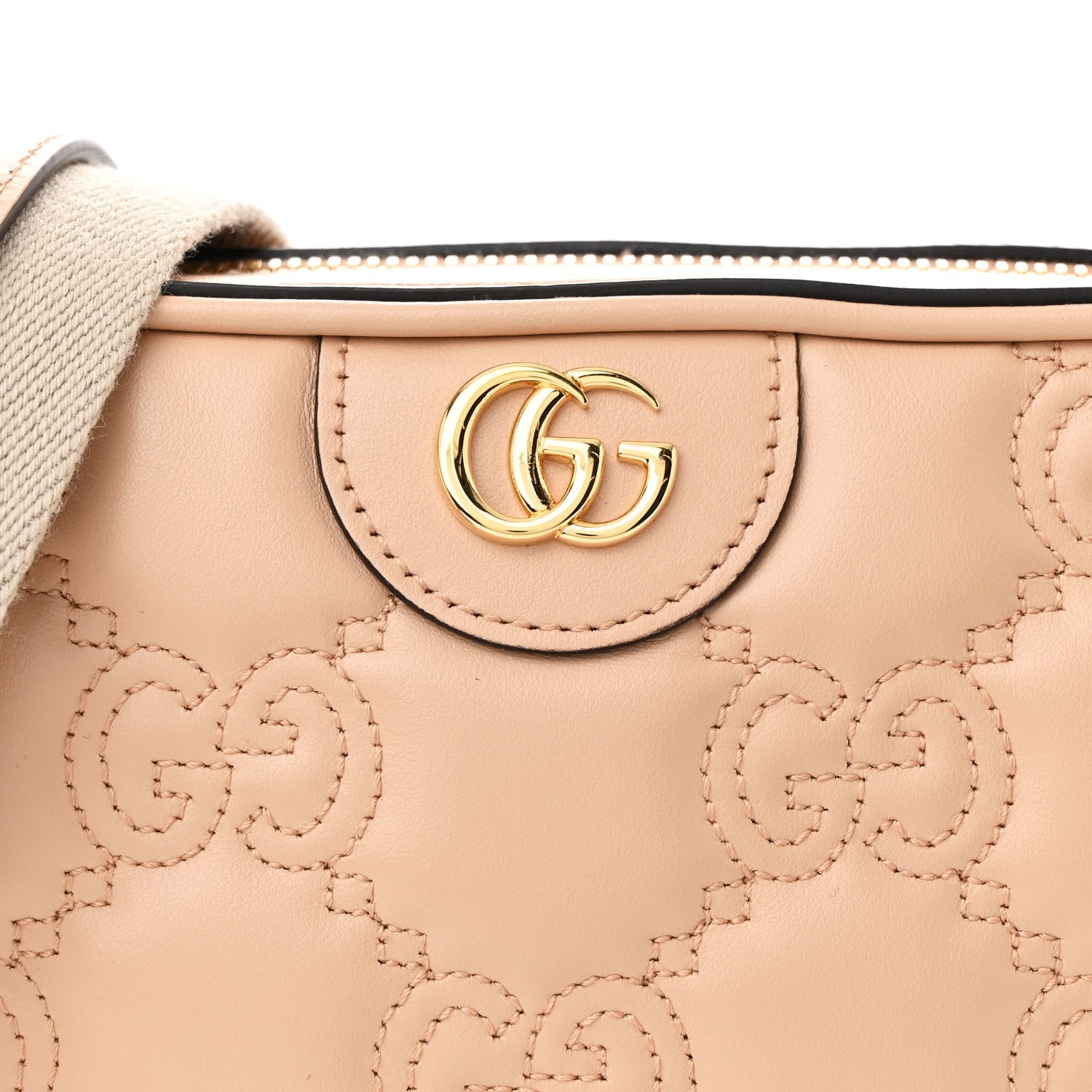 Gucci Calfskin GG Matelasse Small Shoulder Bag Pink Sand Natural 8 of 11