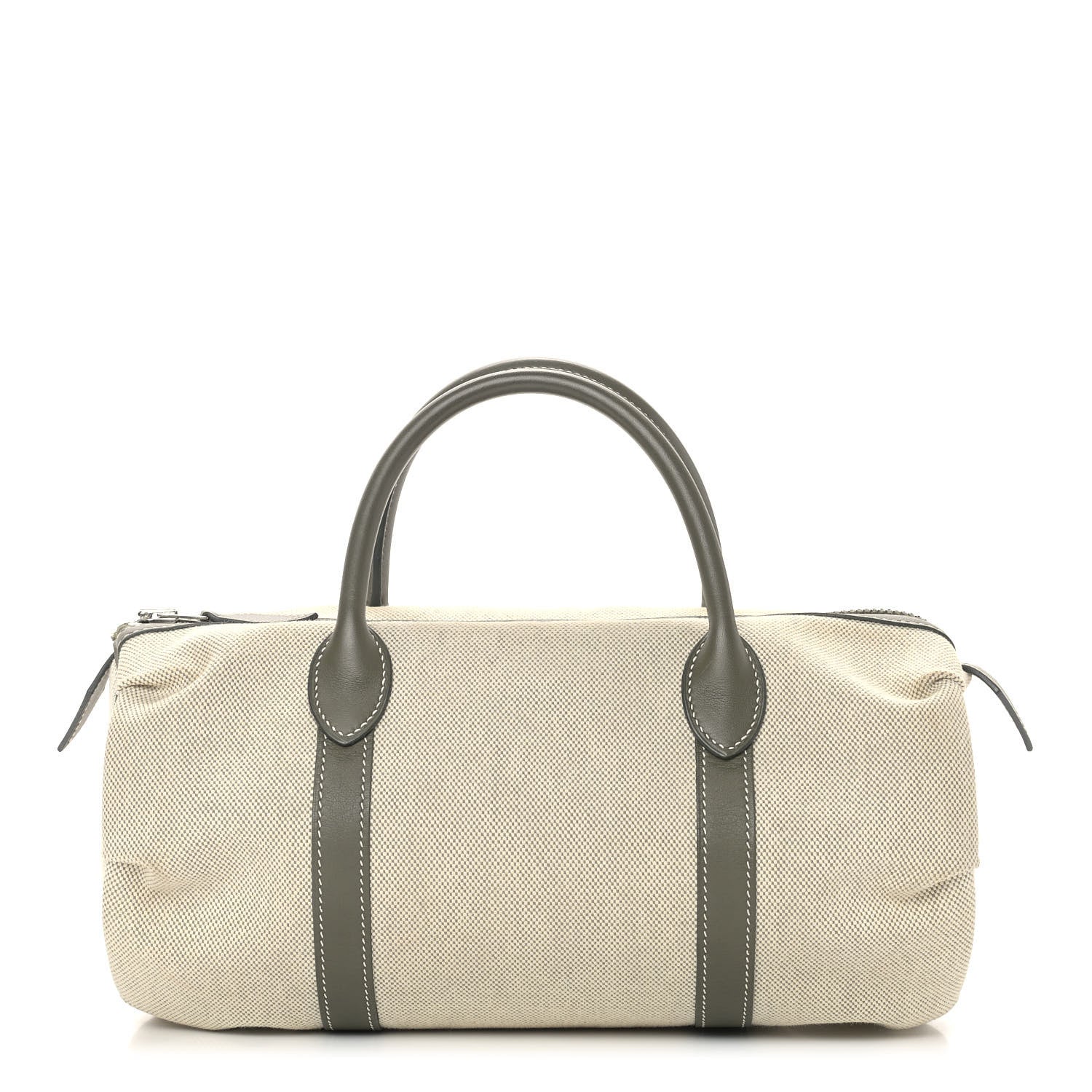 Hermes Toile Natural Barenia Polochon Mademoiselle Bag 1 of 8