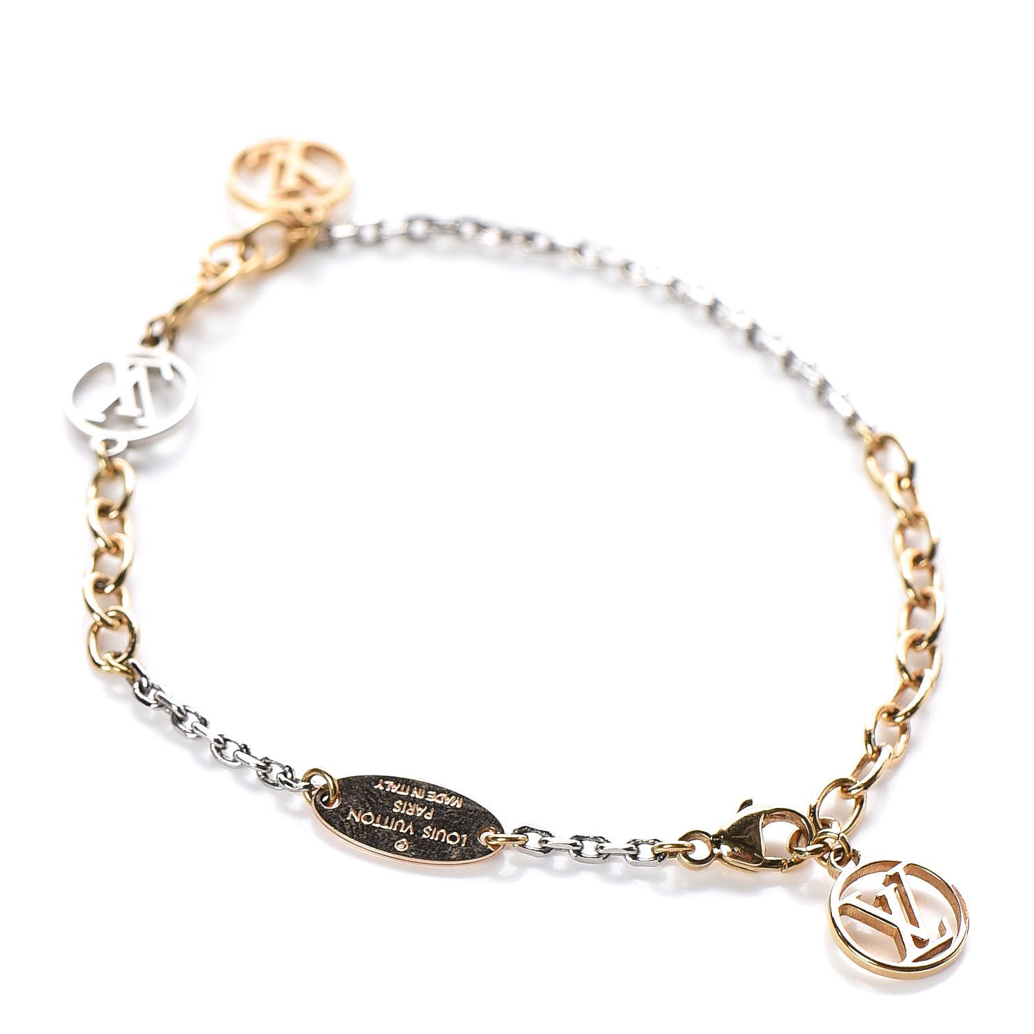 Louis Vuitton Logomania Bracelet Silver Gold 3 of 3