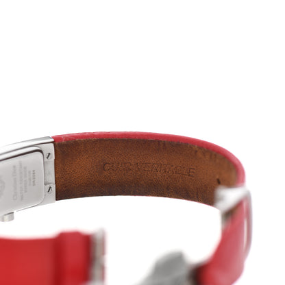 Christian Dior Stainless Steel Calfskin 15mm Diorific Quartz Watch Red 5 of 7