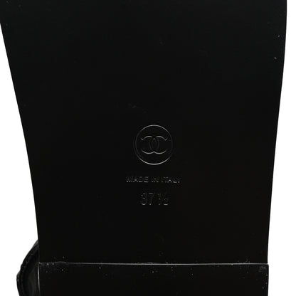 Chanel Grained Calfskin Velcro Dad Sandals 37.5 Black 7 of 10