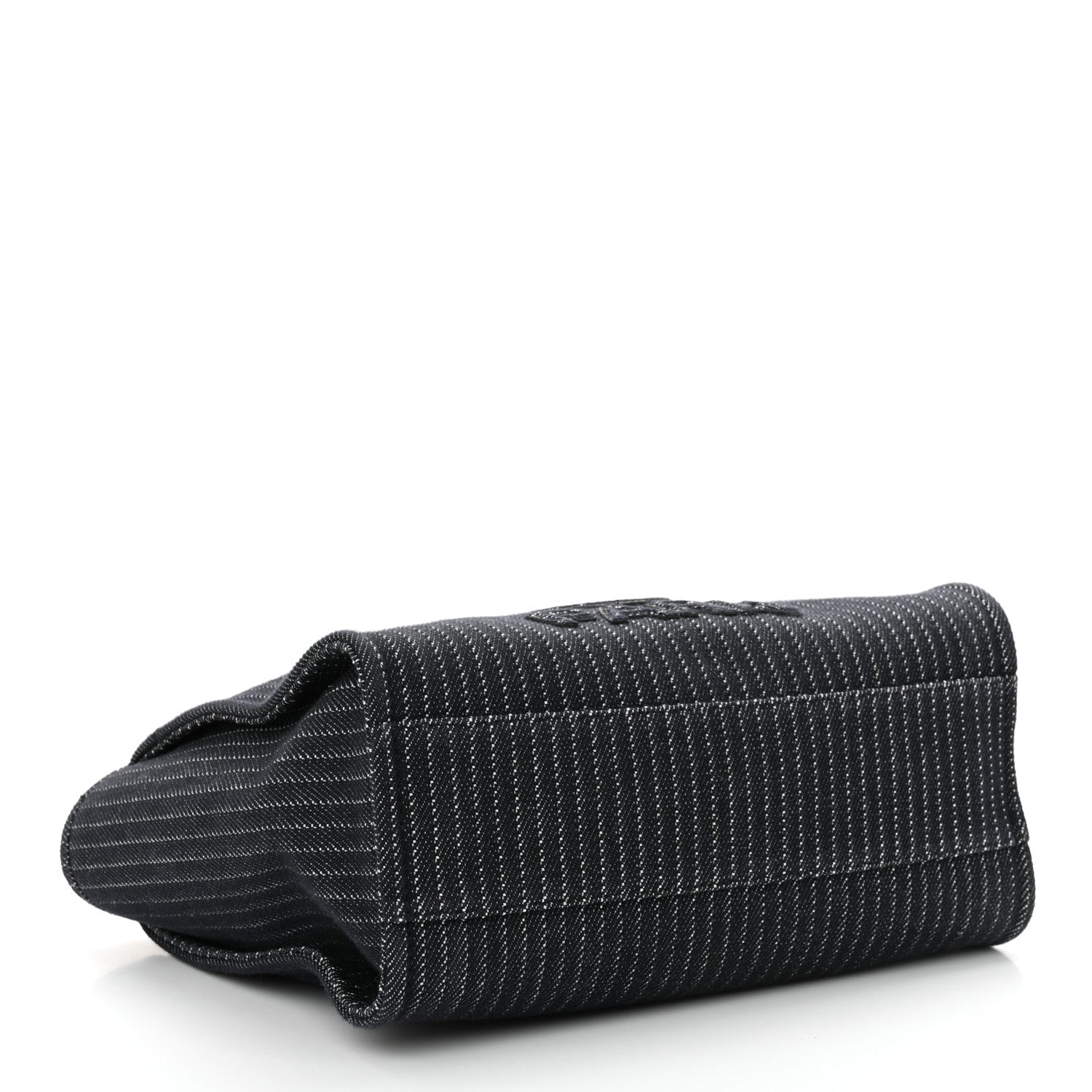 Chanel Mixed Fibers Striped Small Deauville Navy Blue White 5 of 12