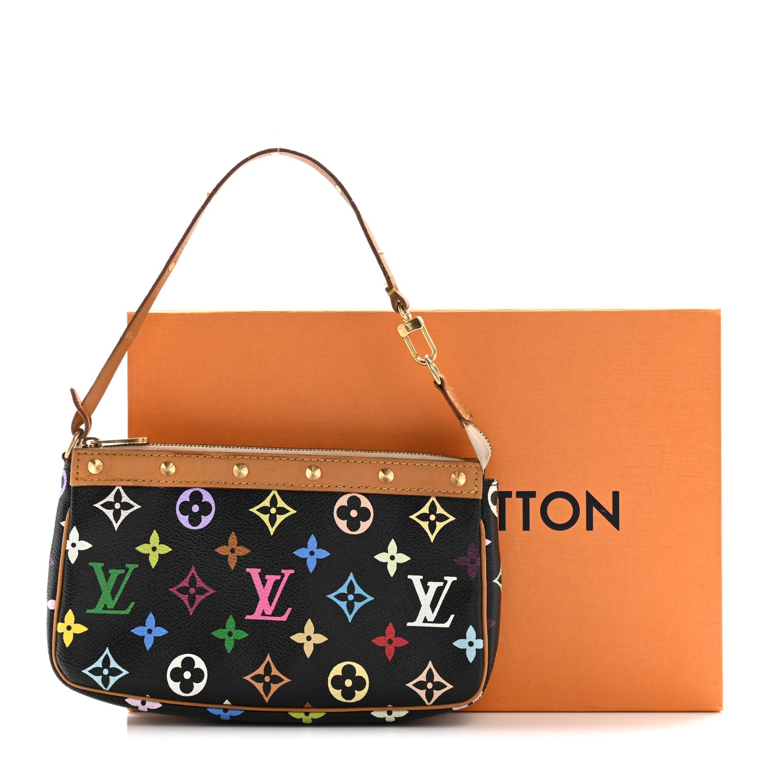 Louis Vuitton Monogram Multicolor Pochette Accessories Black 28 of 29