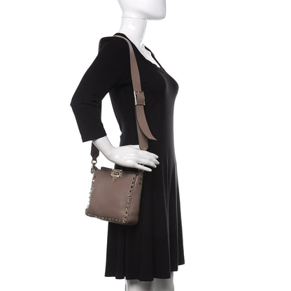 Valentino Garavani Pebbled Calfskin Mini Rockstud Flip-Lock Messenger Bag Poudre 2 of 9