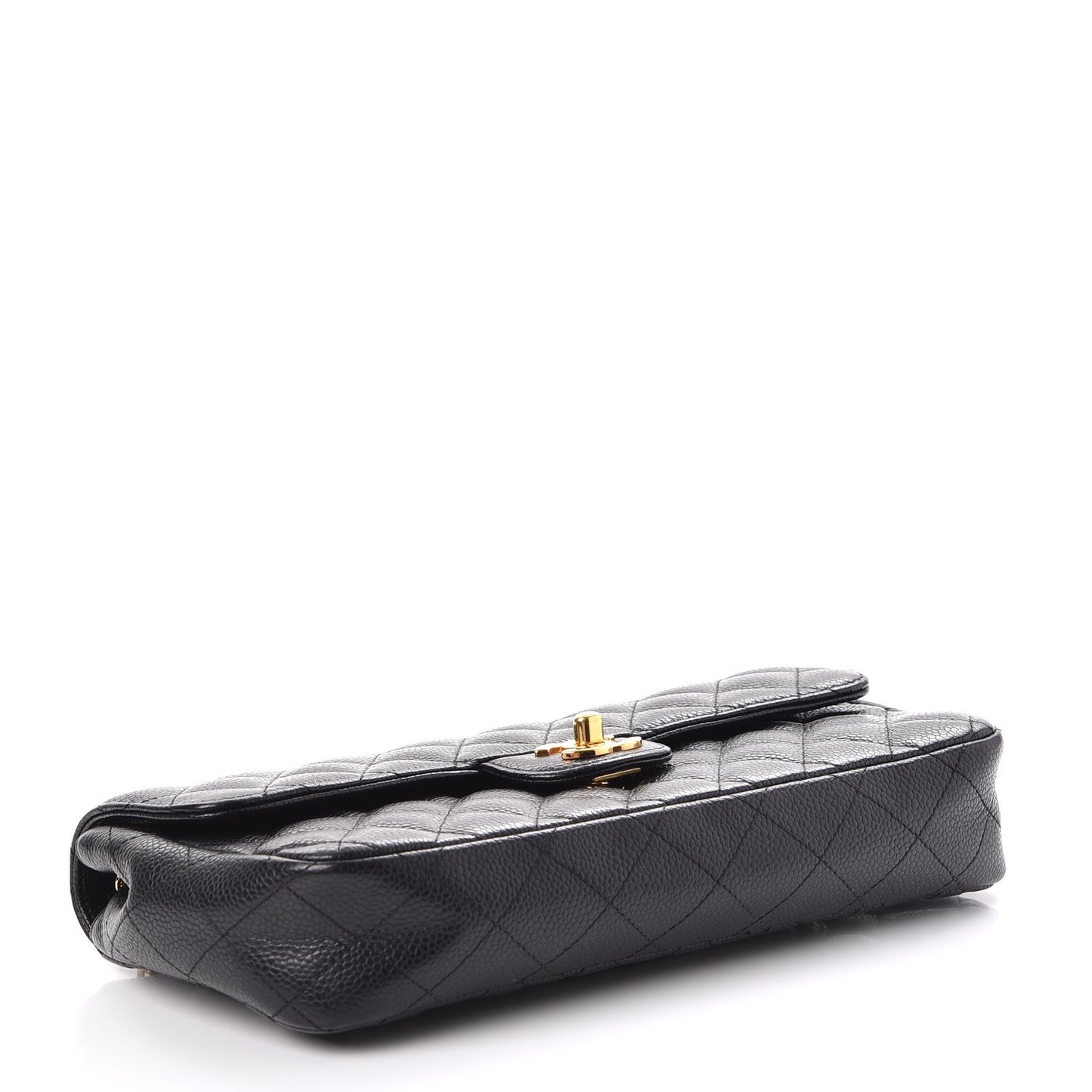 Caviar Quilted East West Flap Black