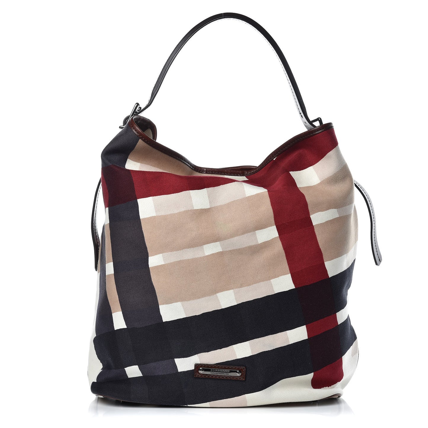 Canvas Check Bucket Bag Multicolor