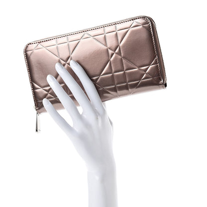 Christian Dior Patent Cannage Zip Around Wallet 2 of 10