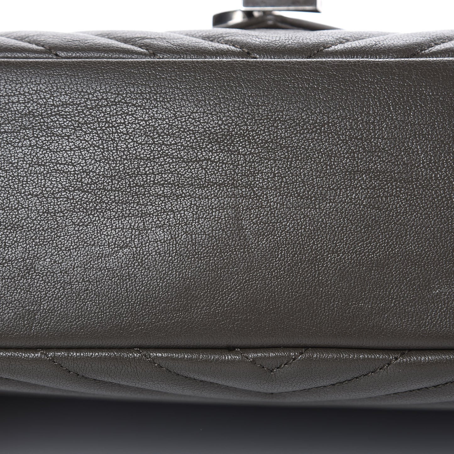 Sheepskin Matelasse Chevron Monogram Large College Satchel Bronze