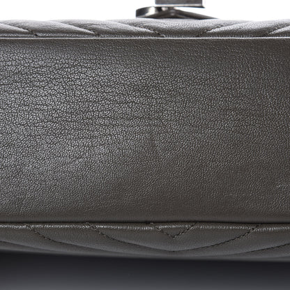 Saint Laurent Sheepskin Matelasse Chevron Monogram Large College Satchel Bronze 11 of 13