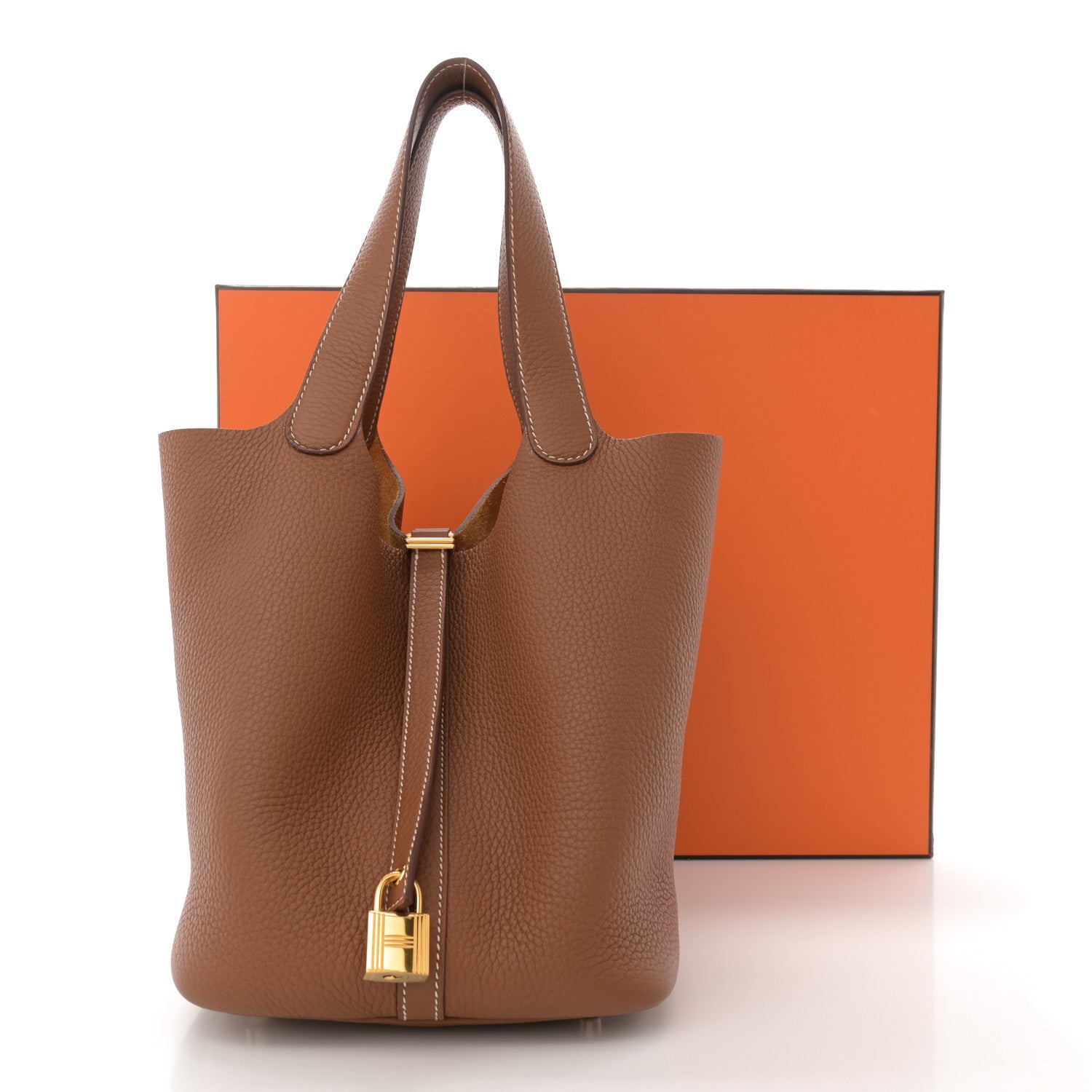 Hermes Taurillon Clemence Picotin Lock 22 MM Gold 12 of 12