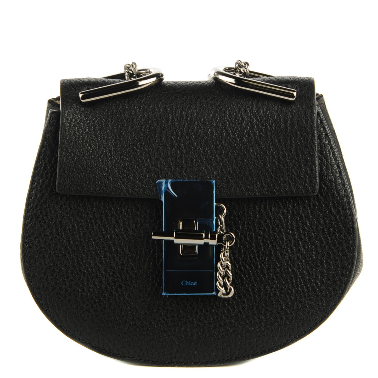 Grained Lambskin Nano Drew Shoulder Bag Black