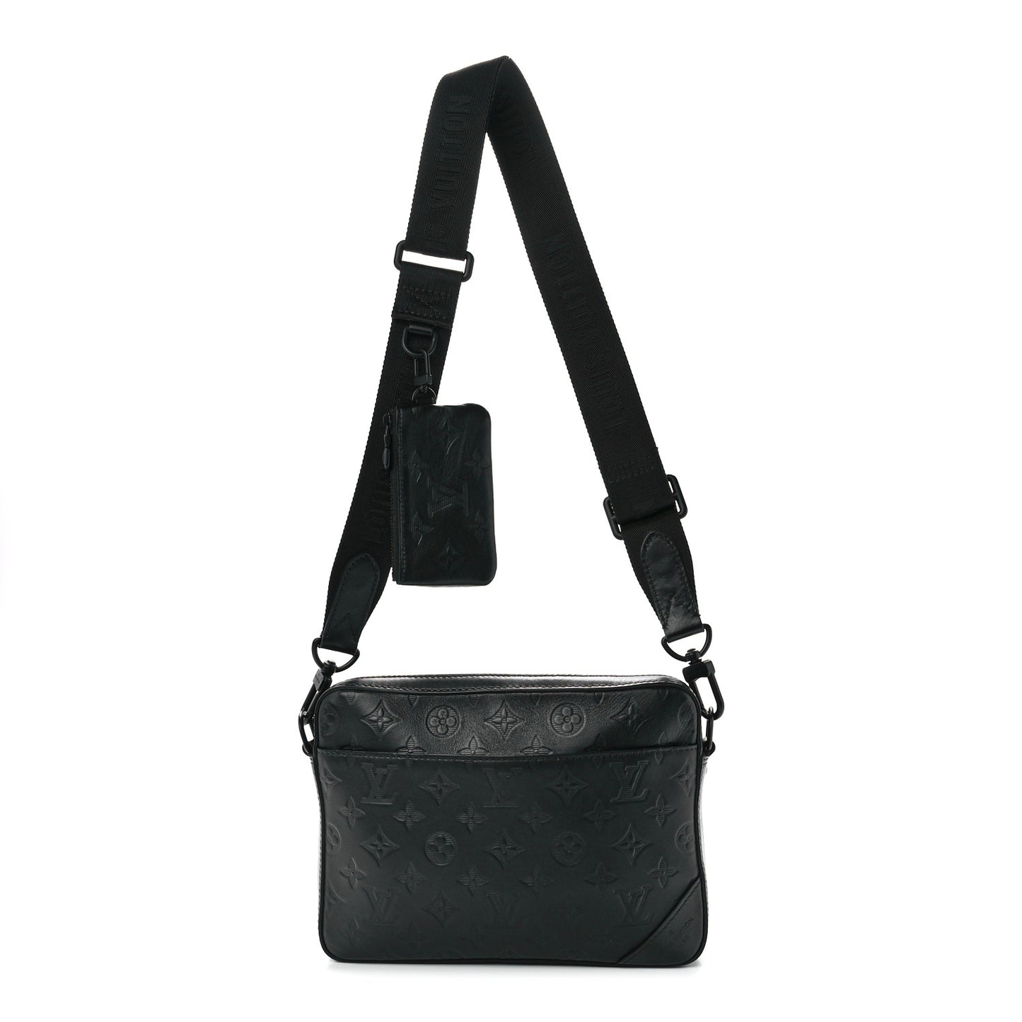 Calfskin Monogram Shadow Duo Messenger Black