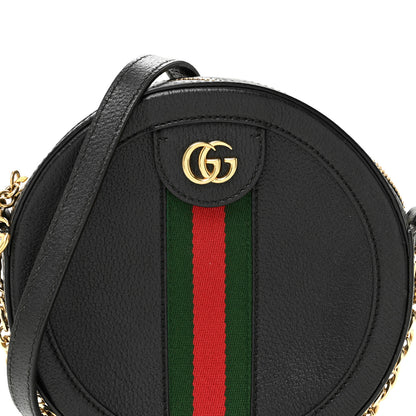 Gucci Grained Calfskin Web Mini Ophidia Round Shoulder Bag Black 8 of 12