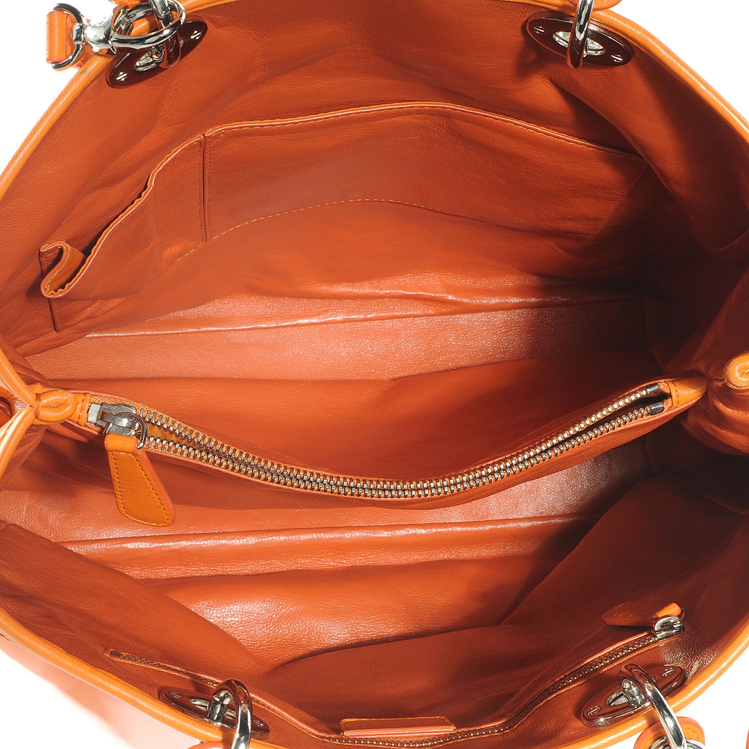 Christian Dior Woven Lady Dior Avenue Tote Orange 6 of 8
