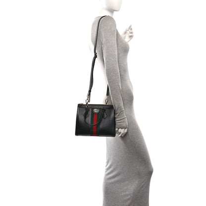 Gucci Textured Calfskin Web Small Ophidia Tote Bag Black 2 of 10