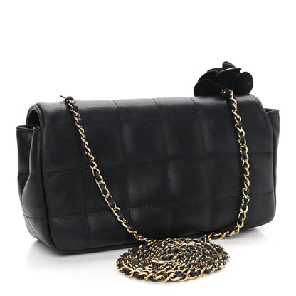 Chanel Lambskin Quilted Mini Chocolate Bar Camellia Flap Black 3 of 15