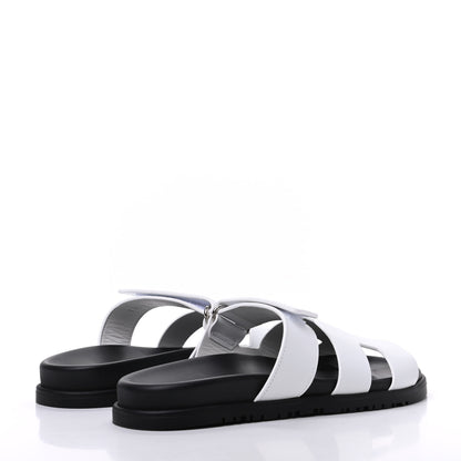 Hermes Calfskin Womens Chypre Sandals 39 White 4 of 9