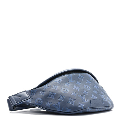 Louis Vuitton Calfskin Monogram Shadow Discovery Bumbag PM Blue 3 of 8
