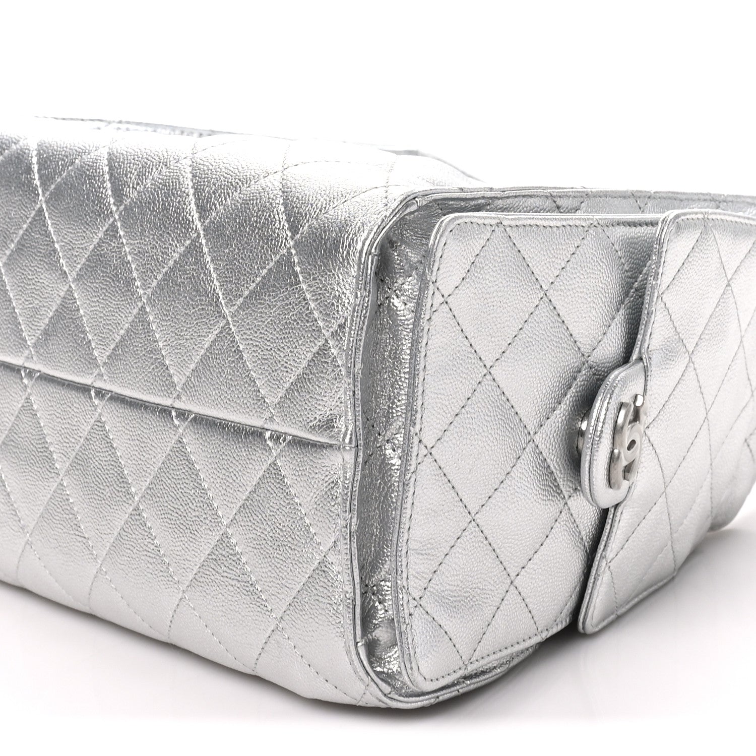 Chanel Metallic Caviar Quilted Small Chanel 25 Handbag Silver 10 of 10