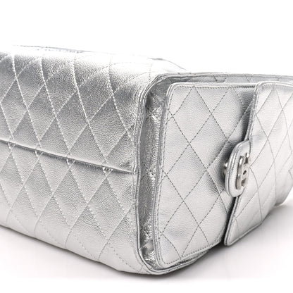 Chanel Metallic Caviar Quilted Small Chanel 25 Handbag Silver 10 of 10