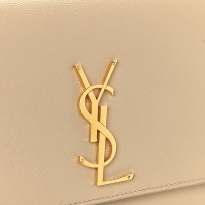 Saint Laurent Grain De Poudre Medium Monogram Kate Satchel Nude Powder 10 of 12