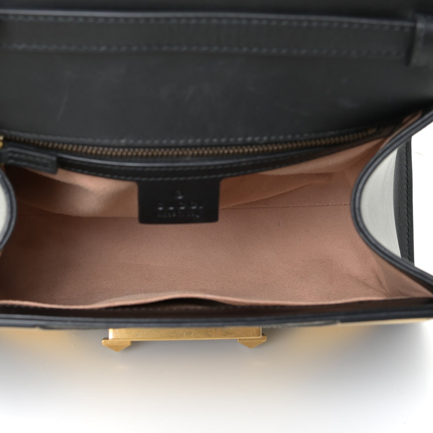 Gucci GG Supreme Monogram Small Osiride Top Handle Bag Black Gold 9 of 25