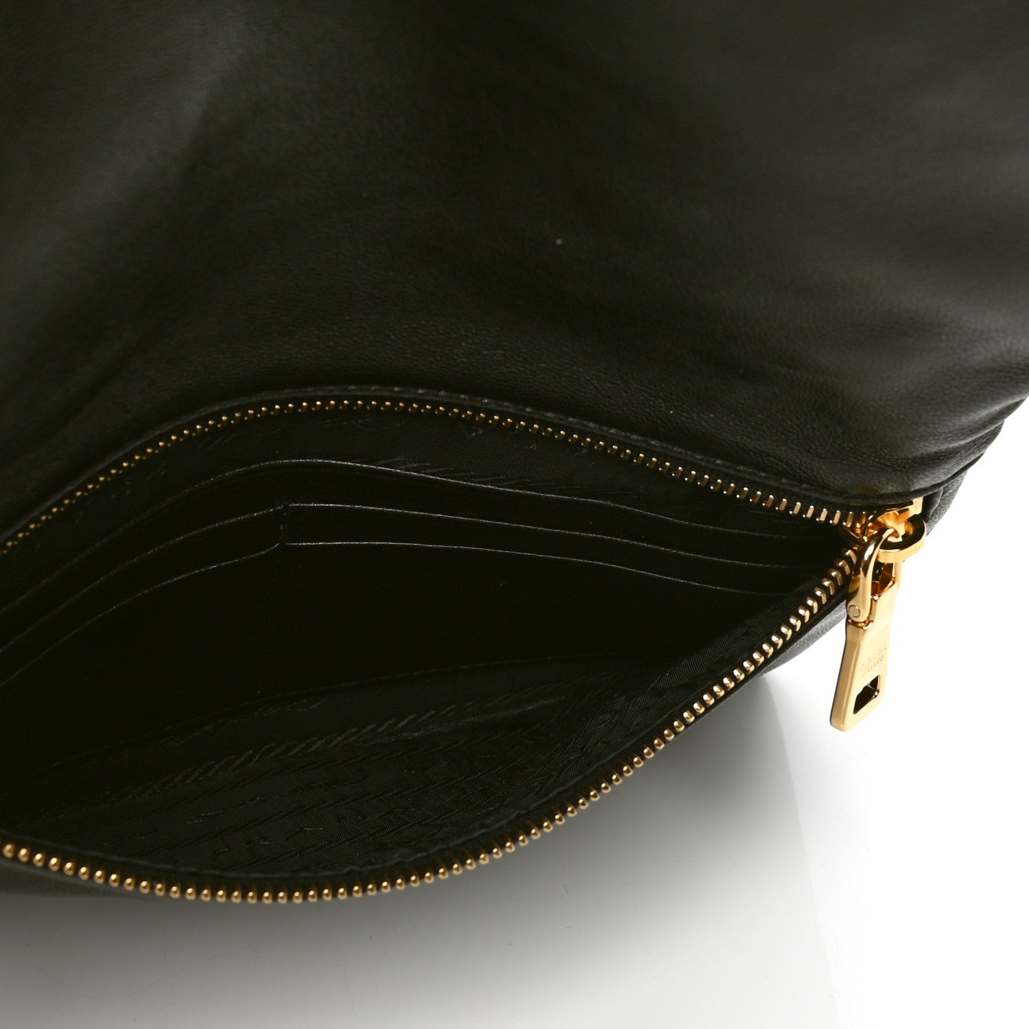 Prada Nappa Ricamo Flap Clutch Black 4 of 4