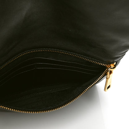 Prada Nappa Ricamo Flap Clutch Black 4 of 4