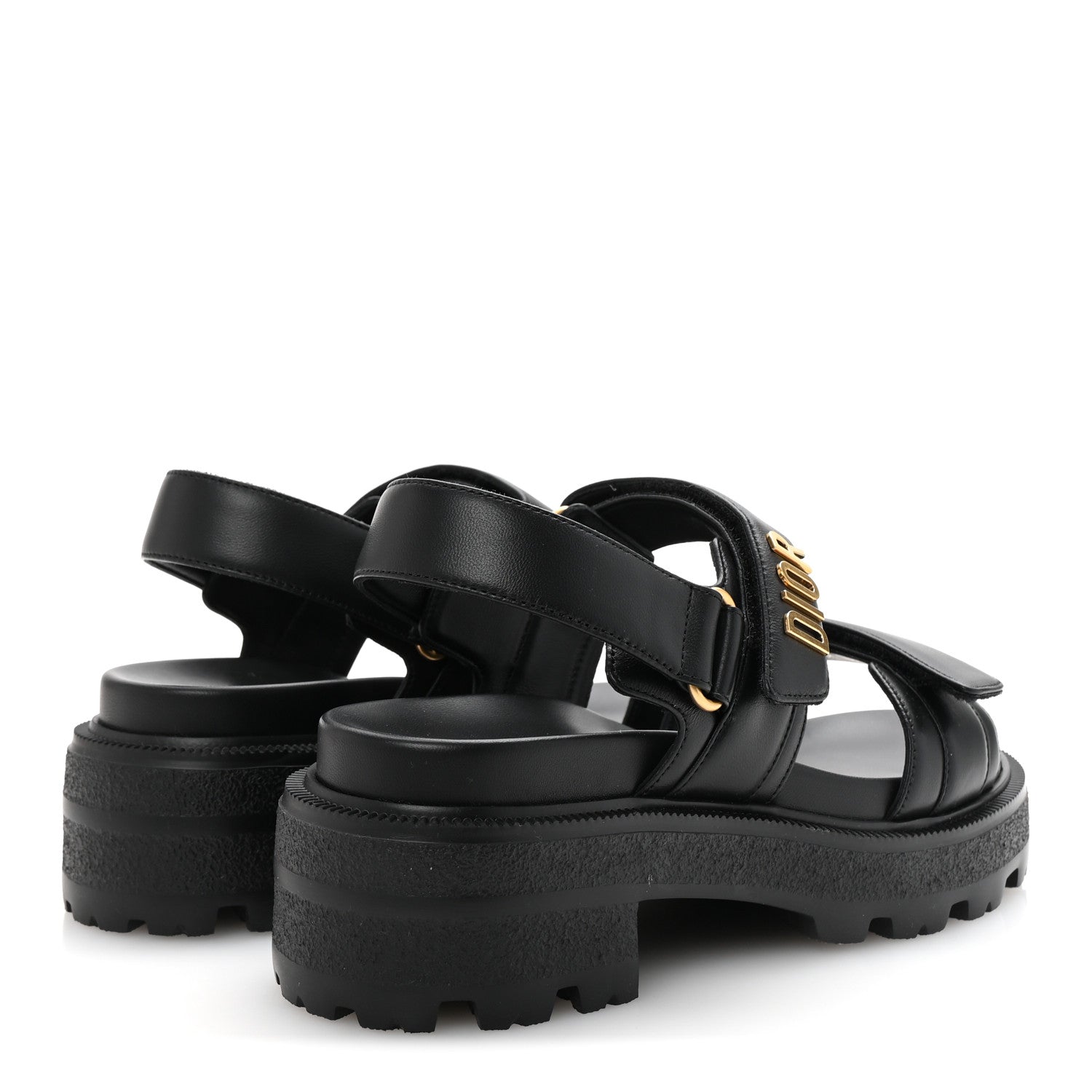 Christian Dior Lambskin Dioract Platform Sandals 36.5 Black 5 of 10