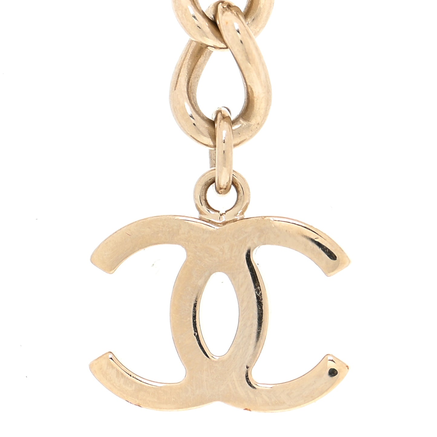 Metal Bead CC Necklace Gold