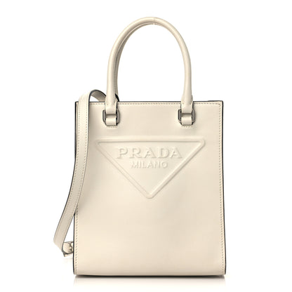 Prada Soft Calfskin Small Shoulder Bag Bianco 1 of 7