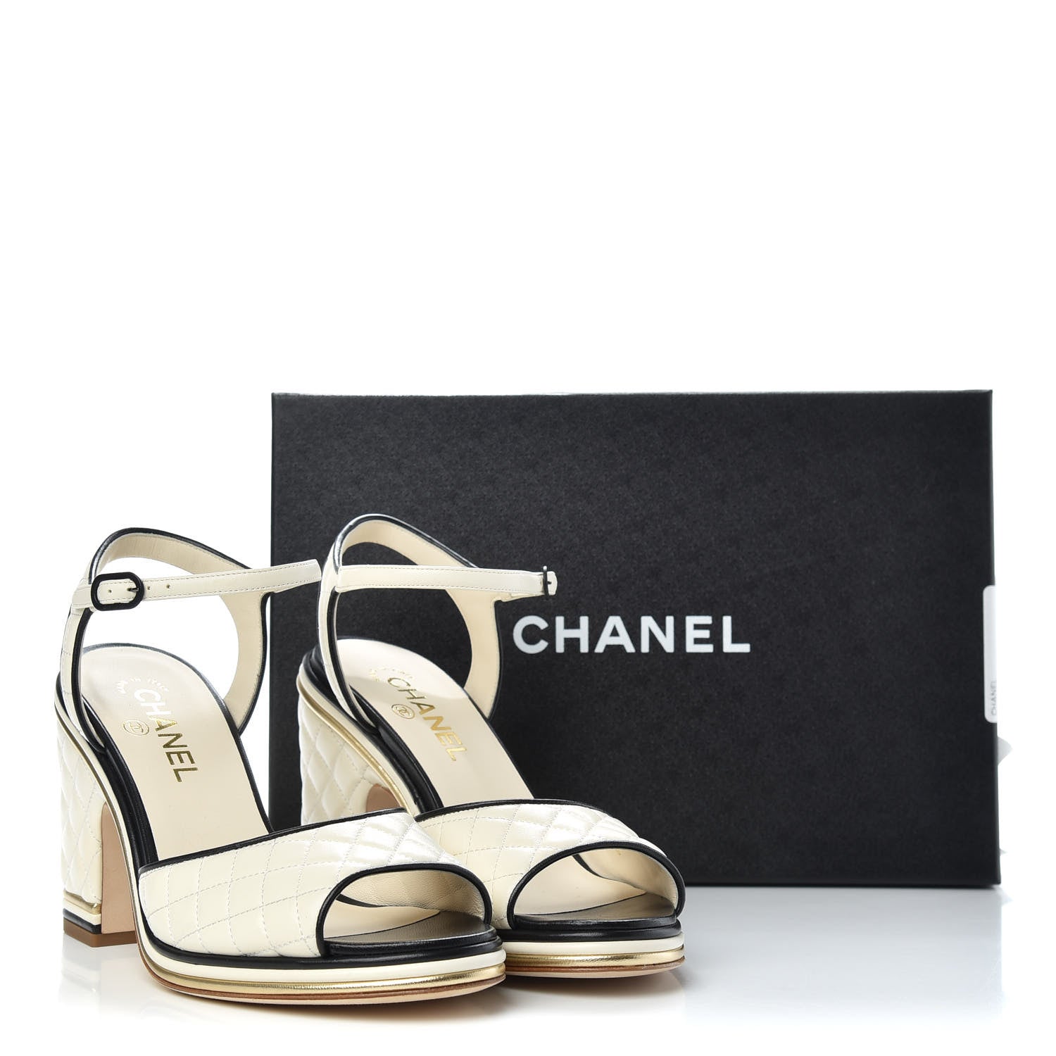 Chanel Lambskin Quilted CC Sandal 40 Ivory 11 of 11