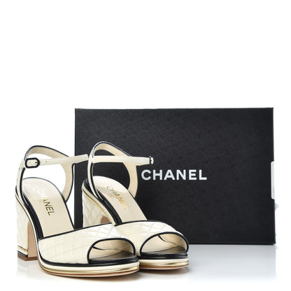 Chanel Lambskin Quilted CC Sandal 40 Ivory 11 of 11