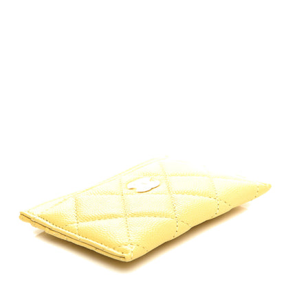 Chanel Caviar Quilted Card Holder Yellow 4 of 9