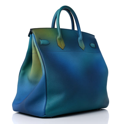 Hermes Togo HAC Cosmos Birkin 40 Bleu Nuit Jaune de Naples 3 of 9