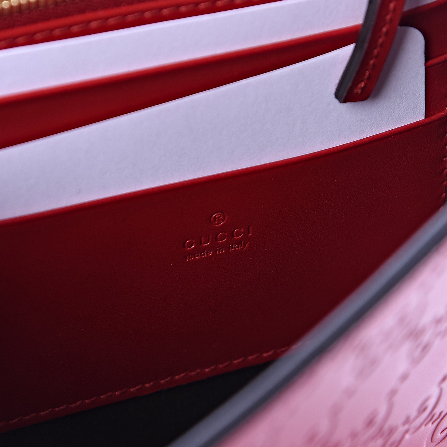 Guccissima Padlock Clutch Hibiscus Red