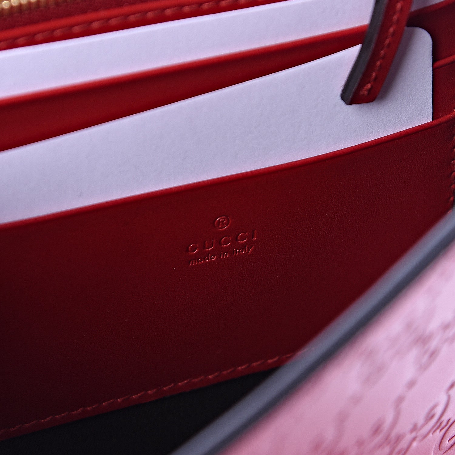 Gucci Guccissima Padlock Clutch Hibiscus Red 6 of 8