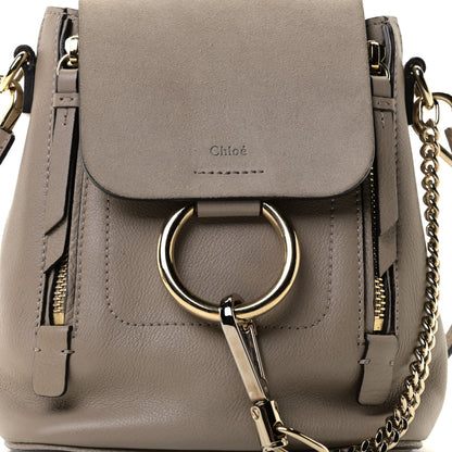 Chloe Suede Calfskin Mini Faye Backpack Motty Grey 6 of 10