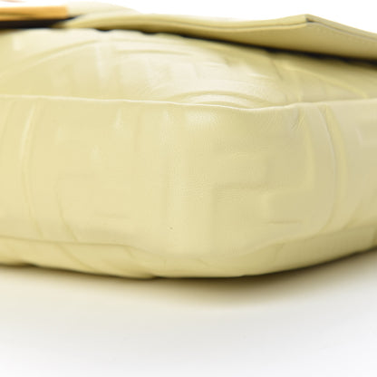 Fendi Nappa FF 1974 Embossed Large Baguette Banana 14 of 18