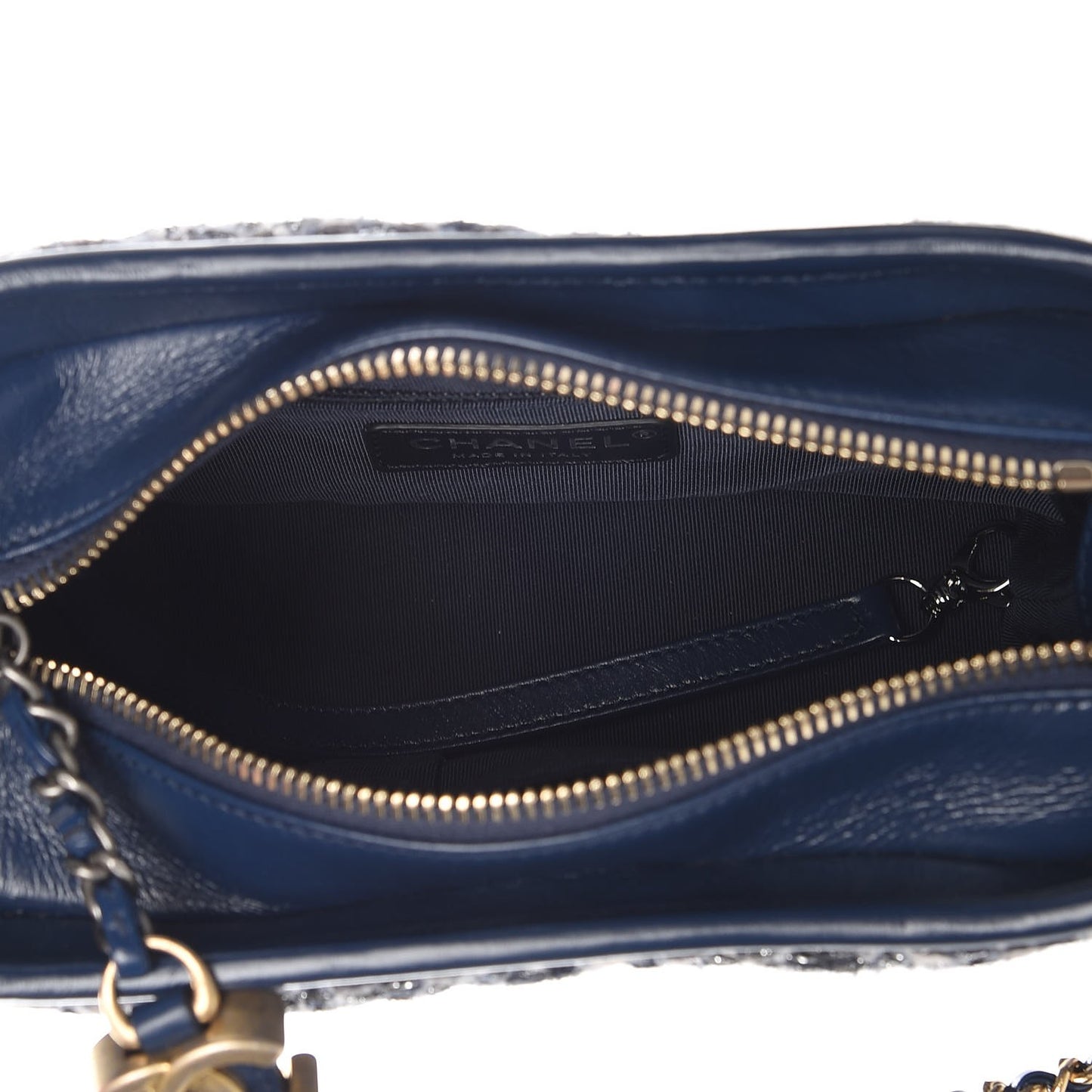Tweed Calfskin Small Gabrielle Hobo Blue