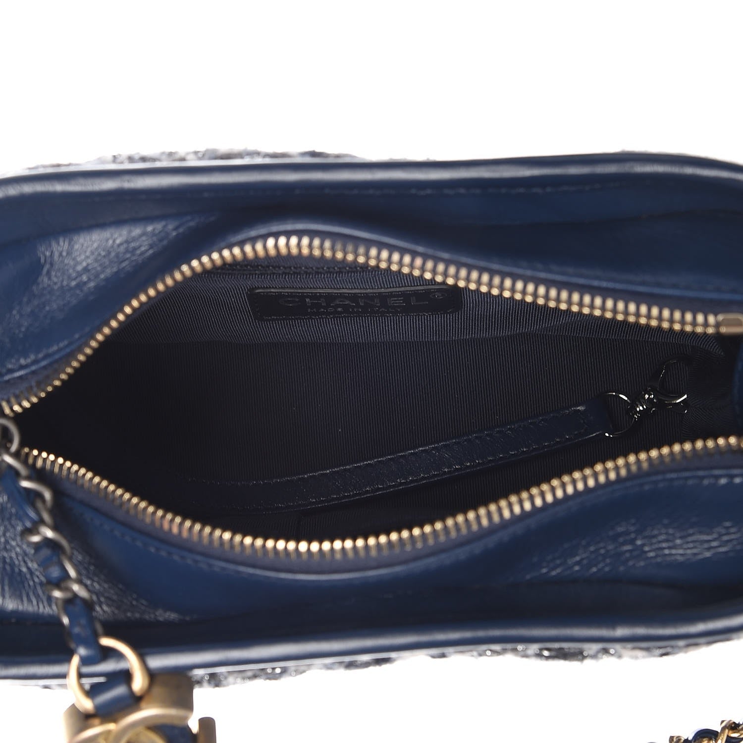 Chanel Tweed Calfskin Small Gabrielle Hobo Blue 5 of 9
