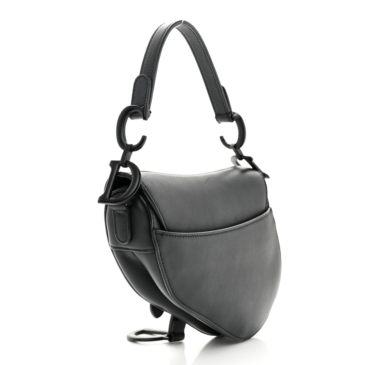 Ultra Matte Calfskin Mini Saddle Bag Black