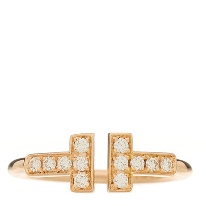 Tiffany 18K Yellow Gold Diamond T Wire Ring 47 4 1 of 4
