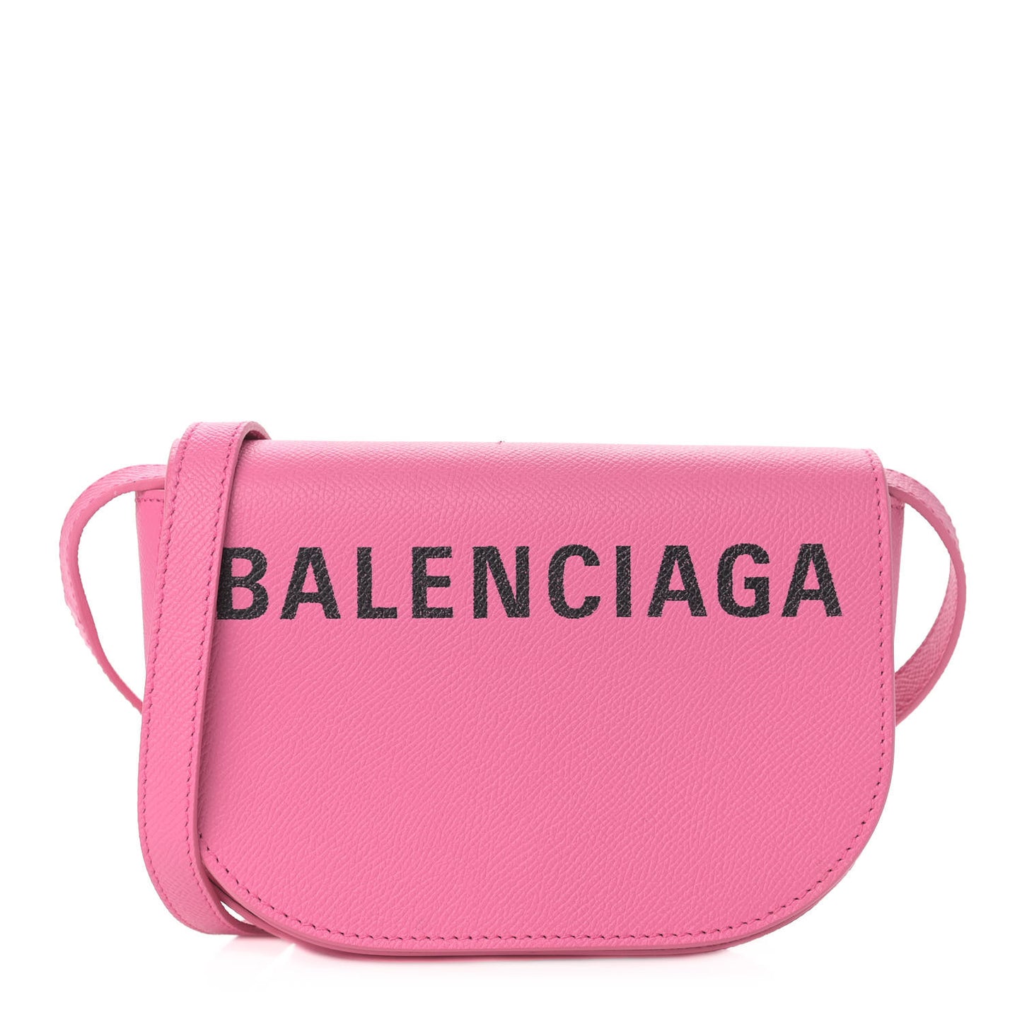 Signature Grained Calfskin Logo Print Ville Day Bag XS Rose Bubblegum Black