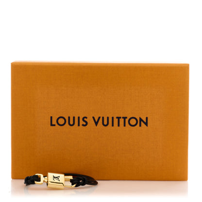 Louis Vuitton Calfskin LV Padlock Bracelet 17 Black 4 of 4