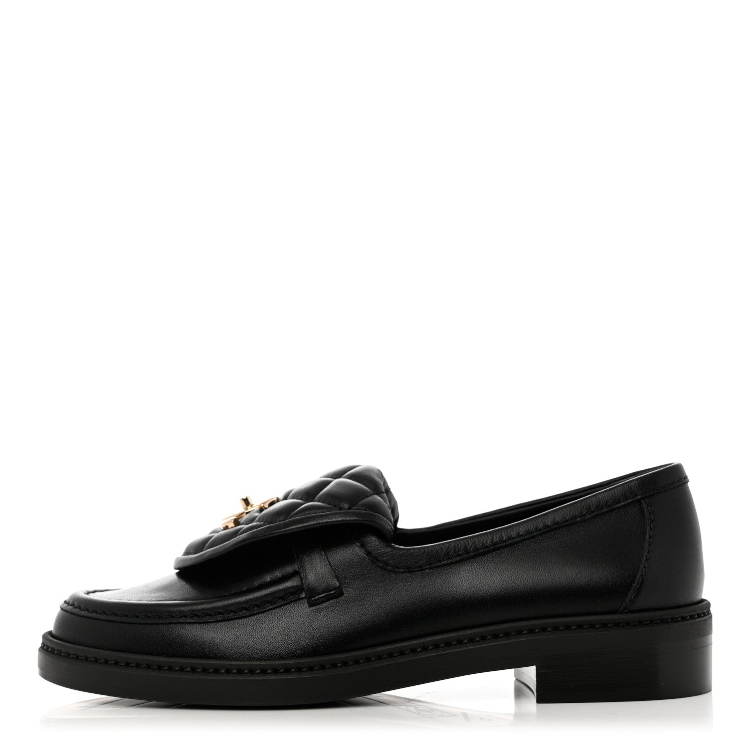 Chanel Lambskin Quilted CC Turnlock Loafers 37 Black 1 of 9